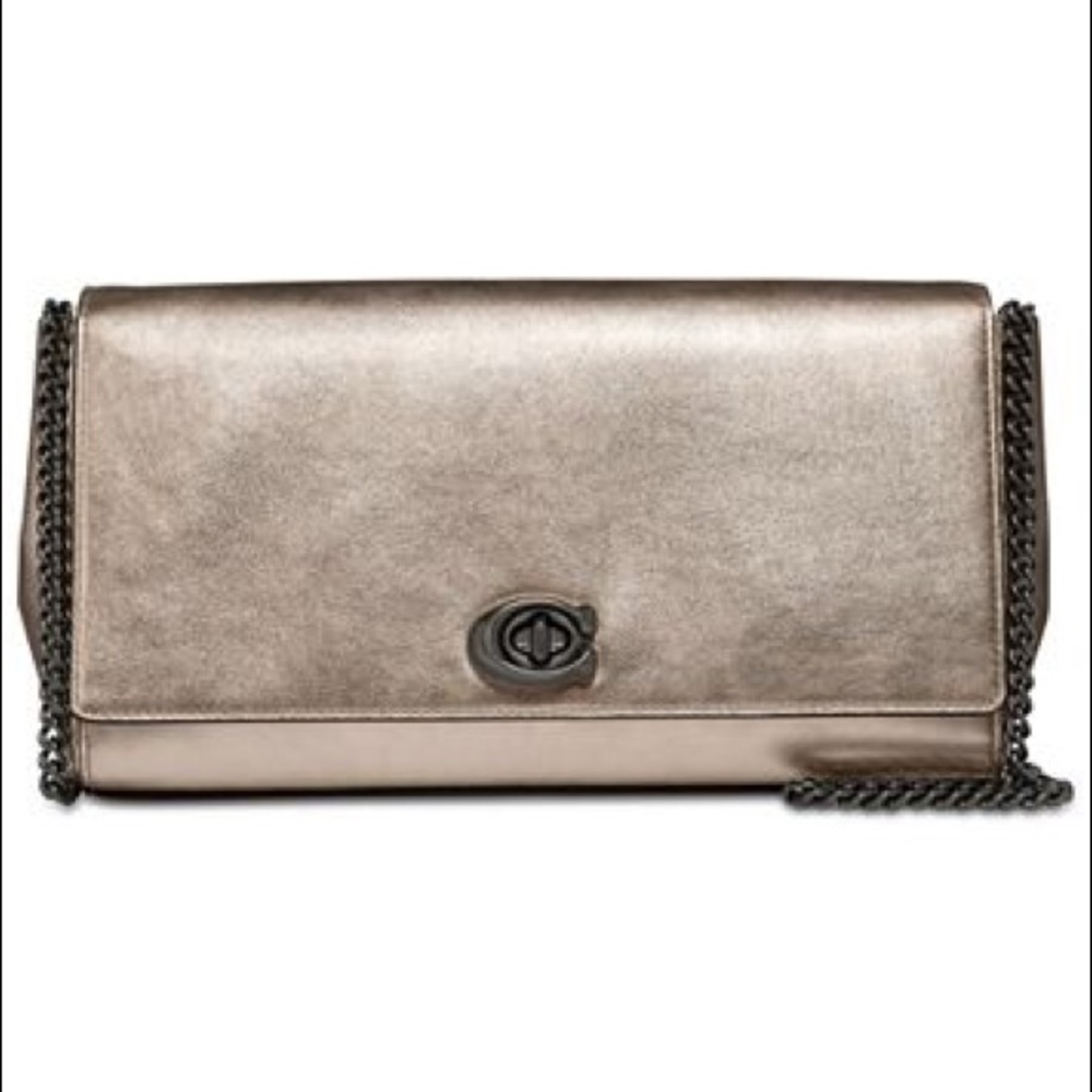 COACHAlexa Metallic Turnlock Clutch